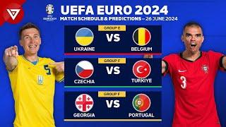  UEFA EURO 2024 Match Schedule Today & Score Predictions as of 26 June 2024