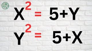 Math Olympiad  X²= 5+Y & Y²= 5+X  Math Olympiad Problems  Algebra 