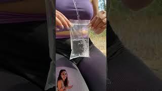 She can hold the bag and pour water  #camping  #survival  #bushcraft  #outdoors  #lifehacks