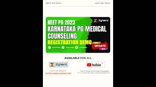 Karnataka PG Medical Counseling Registration Demo