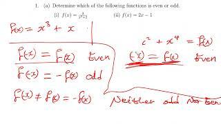 ODD OR EVEN FUNCTIONS