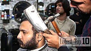 10 Craziest Barbers in the World  Crazy haircut with Axe Pistol & Chainsaw Machine