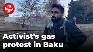 Azerbaijani activist pours gas on himself in front of government building  Meydan TV English