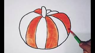 How to Draw  Halloween Pumpkins  Step by Step Drawing For kids