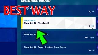 Stage 1 of 20 - Place Top 10  Fortnite milestone Quests