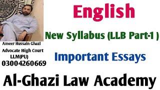 Important Essays for LLB Part 1