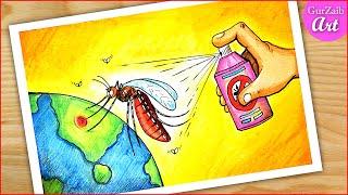 How to draw Malaria day easy drawing  Stop Malaria poster making  step by step