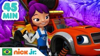 Blaze e os Monster Machines  45 Minutos de Resgates e Reparos de Veículos em Chamas  Nick Jr.