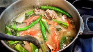 Sinigang  Tamarind Soup with Pork and Vegetables  Pork Neck and Kale