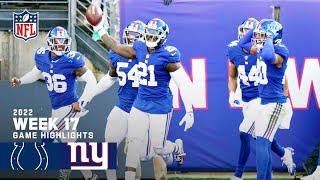 Indianapolis Colts vs. New York Giants  2022 Week 17 Game Highlights
