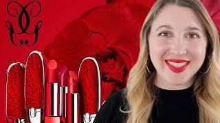 GUERLAIN Red Vanda Lipsticks  All 3 Shades & Comparisons