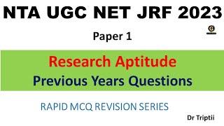 NTA UGC NET Paper 1  NET 2023 Previous Years Questions most repeated questions on Research Aptitude