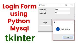 Login form tkinter Python Mysql