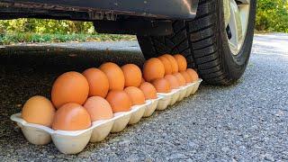 EXPERIMENT car  vs eggs watermelon Orbeez toys crushing Crunchy &Soft Things by Car