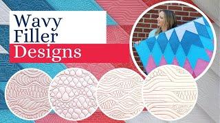 Machine Quilting Wavy Filler Designs - Week 5 FMQ Challenge with Angela Walters