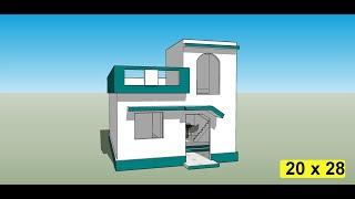 20 x 28 small village house plan II 20 x 28 front elevation II 20 x 28 ghar ka design II 3d design