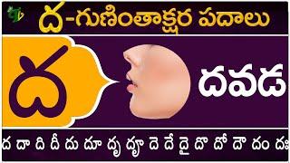 ద గుణింతాక్షర పదాలు  Dha Guninthakshara Padalu  Dha Gunintham padalu in telugu  Telugu Vanam