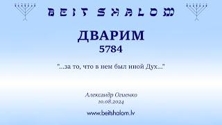 ДВАРИМ 5784. ...за то что в нем был иной Дух... Александр Огиенко 10.08.2024