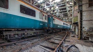 Exploring an Abandoned Train Graveyard Collapsing Maintenance Depot