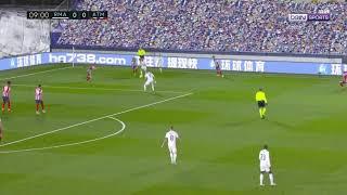 Real Madrid wing attack overload the ball side half space and wing to penetrate into Atleticos box