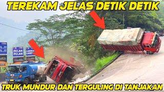 Terekam Jelas Detik Detik Mengerikan Truk Mundur Dan Terguling di Tanjakan Sitinjau Lauik