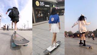 TIK TOK China Skateboard Fashion 2020Long Board Moment Compilation Divertido