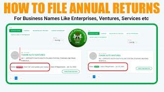 How to file Annual Returns On CAC - For Enterprises Ventures All Small Businesses  BN RV