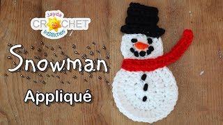 Snowman Applique - What to do on a Snow Day - Crochet Pattern & Tutorial