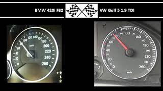 BMW 420i F32 VS. VW Golf 5 1.9 TDI - Acceleration 0-100kmh