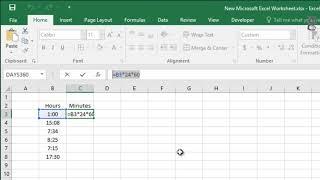 How to Convert Hours to Minutes in Excel