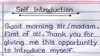 Self Introduction For Interview  How To Introduce Yourself In Interview  Self Introduction 