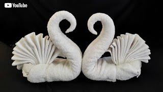 How to Make Towel Swan  Towel art  Towel Folding