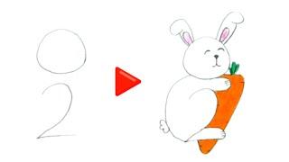 0 ve 2 yazarak tavşan çizimiTavşan resmi adım adım nasıl çizilir#culnar sayılardan hayvan çizimi