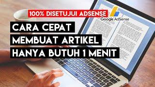 DONT BELIEVE? PLEASE TRY HOW TO CREATE ARTICLES QUICKLY 100% EASY BLOG RECEIVED ADSENSE