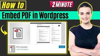 How to embed pdf in wordpress 2024  How to 1 minute