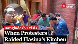 Shocking Scenes Unfold As Protestors Loot Sheikh Hasinas Officials Residence Carrying TVs Chairs