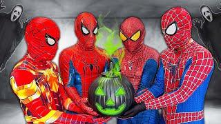 SUPERHEROs Story  All RED SPIDER-MAN vs MYSTERY PUMPKIN  Funny Live Action 