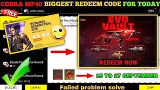 FREE FIRE REDEEM CODE TODAY 17 SEPTEMBER REDEEM CODE FREE FIRE  FF REDEEM CODE TODAY 17 SEPTEMBER