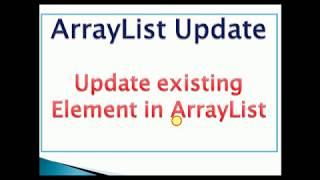 how to update elements in ArrayList in java.