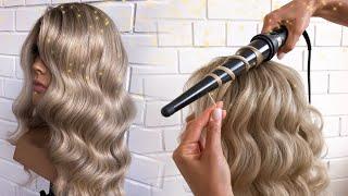 Curls on a cone curling iron  how to curl your hair