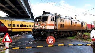 55 HIGH SPEED TRAINS CROSSING RAILROAD CROSSINGS  Level Crossing  Indian Railways Trains