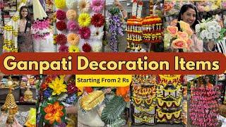 Ganpati Decoration Ideas  Artificial Flowers Starts From 2 Rs  Decoration Items Wholesale Market