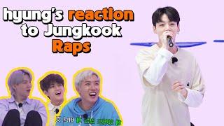 The hyungs surprise reaction when Jungkook raps