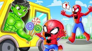 Spider Man Baby Must Not Eat Candy From Strangers -Marvels Spidey and his Amazing Friends Animation