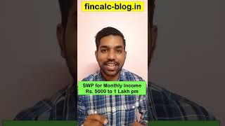 Rs. 5000 to 1 Lakh Monthly Income with SWP mutual fund #shorts #fincalc