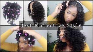 AFFORDABLE QUICK AND EASY PROTECTIVE STYLE️  V-PART WIG FT BEAUTY FOREVER HAIR️