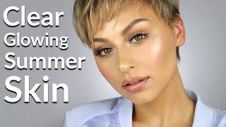 Clear Glowing Summer Skin Tutorial 2018  Alexandra Anele