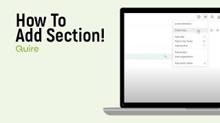 How to Add Section on Quire Website easy