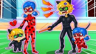 HAPPY or UNHAPPY Family? Poor Life of Cat Noir Baby  Lady Bug x Cat Noir  Miraculous Animation