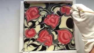 Soapmaking Thorns and Roses soap pipe divider swirl